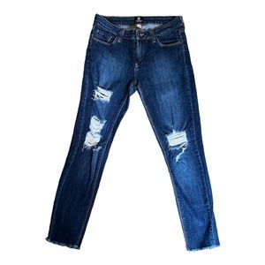 Just Black Blue Ripped Skinny Jeans